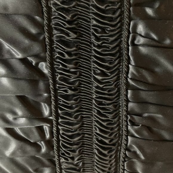 Vintage Black Fur Satin Hand Warmer Muff Bag Clutch Wristlet, Zip Pocket MINT - Picture 4 of 16